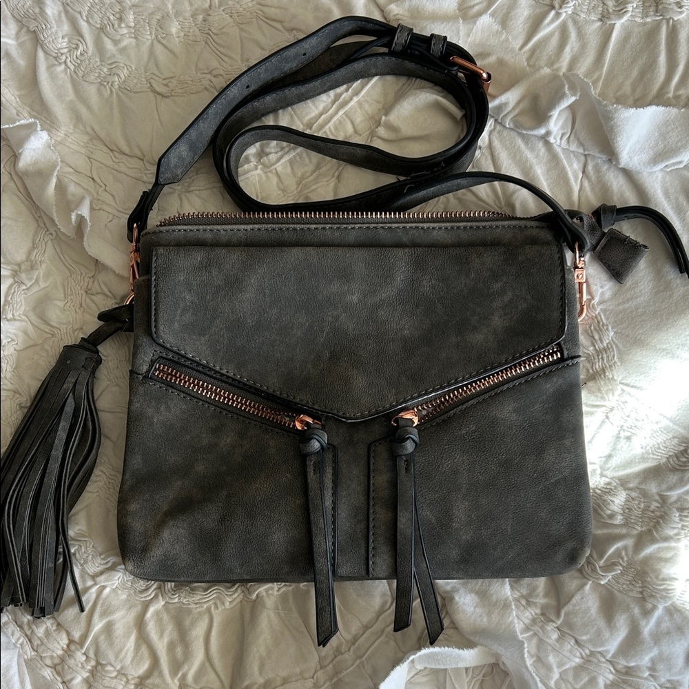 Charcoal and rosegold Crossbody Bag